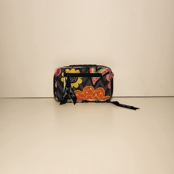 Vera Bradley Black Floral Quilted Wristlet - Picture 2 of 13
